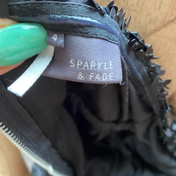 Sparkle & Fade Strapless Black Sequin Mini Mermaidcore Barbiecore Fairygothcore - Picture 8 of 8